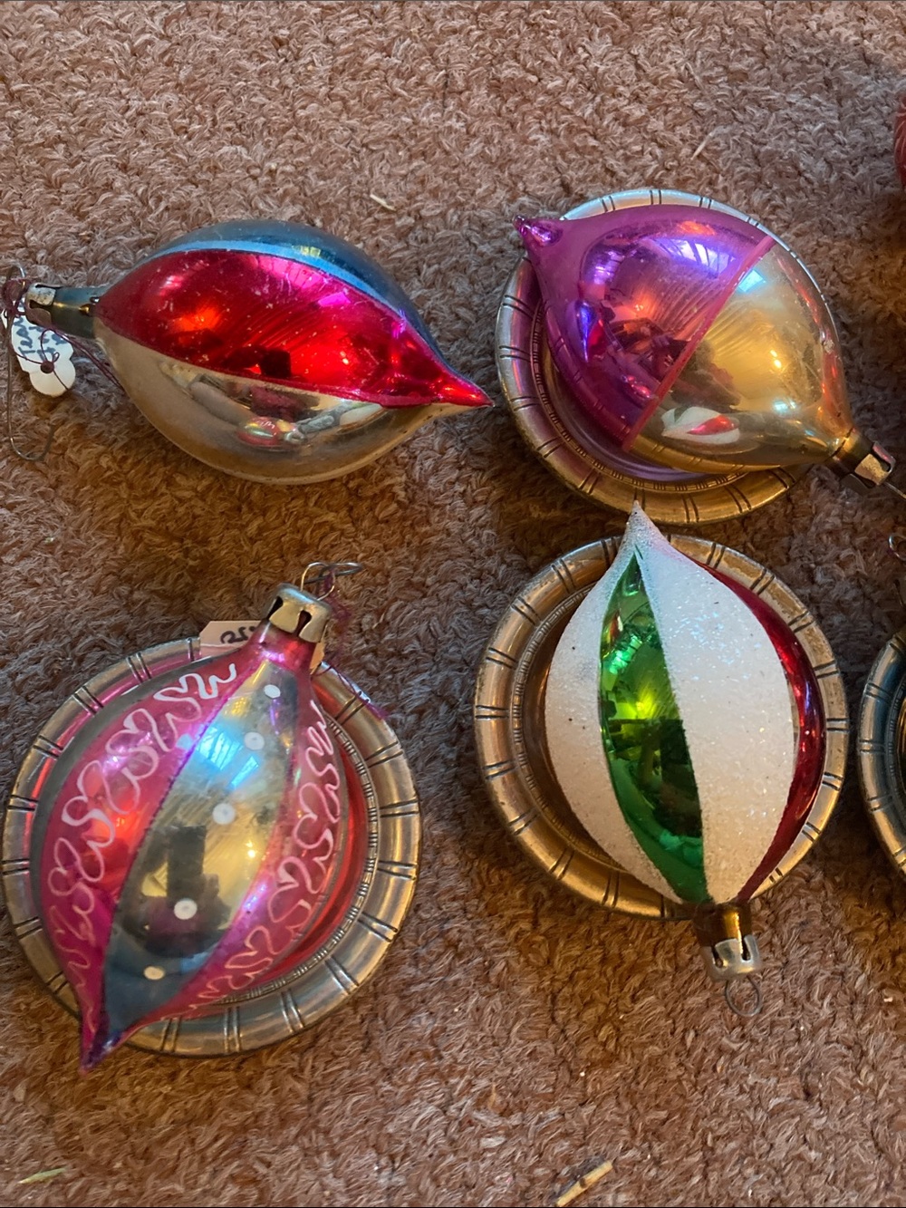 Vintage antique Mercury glass indent reflector Christmas ornaments 12 - Picture 8 of 10